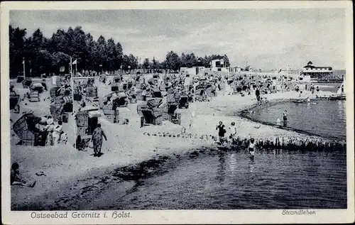 Ak Ostseebad Grömitz in Holstein, Strandleben