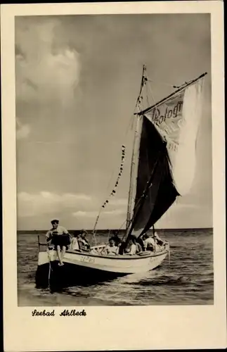 Ak Ostseebad Ahlbeck Heringsdorf auf Usedom, Segelboot
