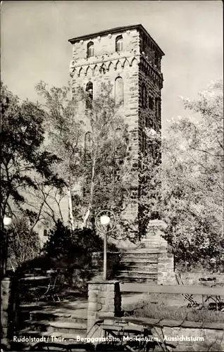 Ak Rudolstadt in Thüringen, Berggaststätte, Marienturm, Aussichtsturm