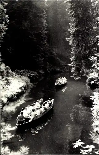 Ak Hinterhermsdorf Sebnitz Sächsische Schweiz, Obere Schleuse, Boote