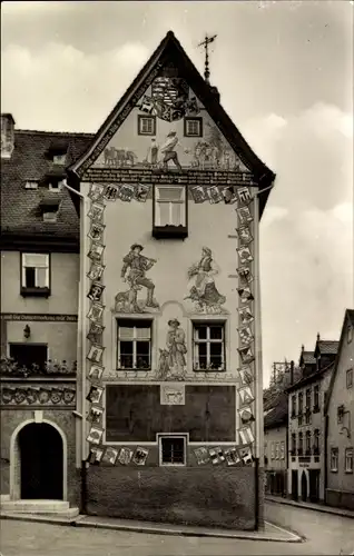 Ak Ziegenrück an der Saale Thüringen, historisches Rathaus, Giebel