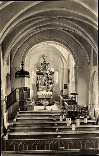 Ak Altenkirchen auf Rügen, Kirche, Innenansicht, Kanzel, Altar