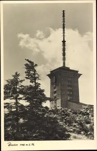 Foto Ak Brocken Nationalpark Harz, Brockenturm