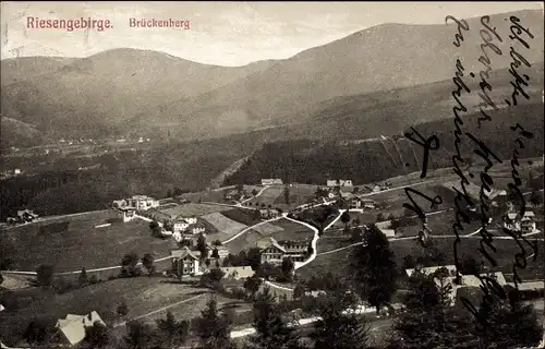 Ak Karpacz Górny Brückenberg Krummhübel Riesengebirge Schlesien, Totalansicht