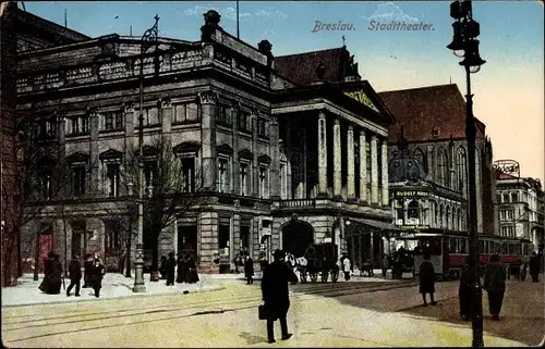 Ak Wrocław Breslau Schlesien, Stadttheater