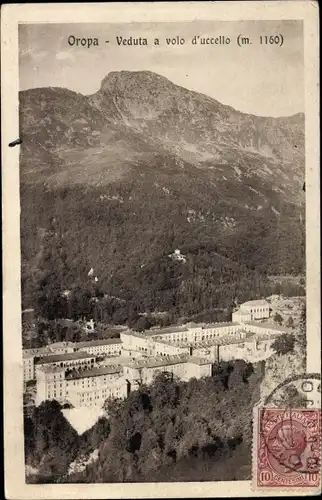 Ak Oropa Biella Piemonte, Veduta a volo d'uccello