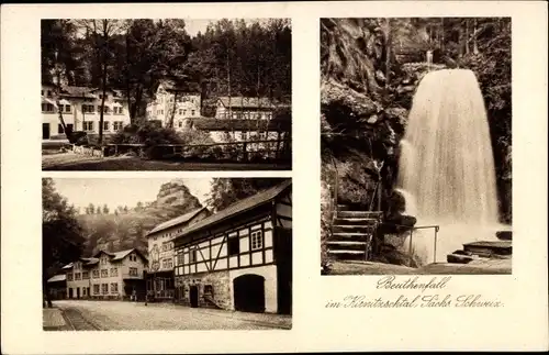 Ak Sebnitz Sächsische Schweiz,  Kirnitzschtal, Beuthenfall, Gaststätte