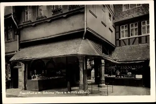 Ak Frankfurt am Main, Schirne, Haus auf vier Holzsäulen