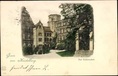 Ak Heidelberg am Neckar, Schlosshof