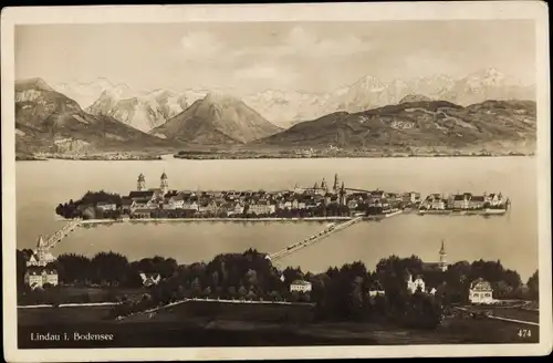 Ak Lindau am Bodensee Schwaben, Panorama