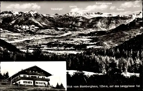 Ak Lenggries in Oberbayern, Blick vom Blomberghaus, Unnütz, Guffert, Venediger, Rofanggruppe