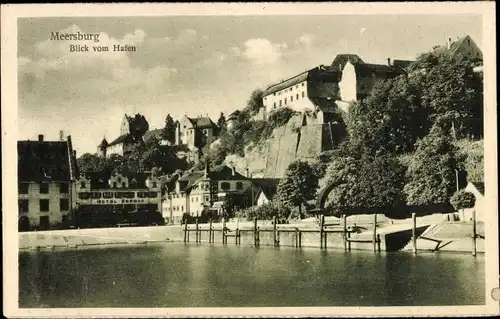 Ak Meersburg am Bodensee, Blick vom Hafen