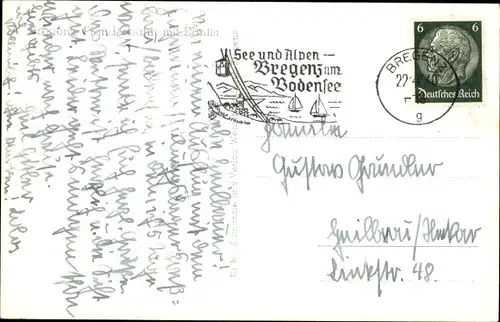 Ak Bregenz am Bodensee Vorarlberg, Pfänderbahn