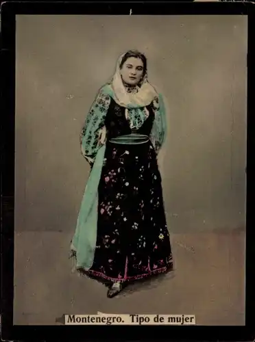 Foto Montenegro, Tipo de Mujer, Frau in Volkstracht