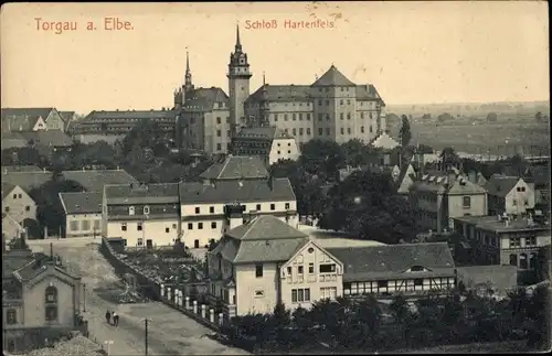 Ak Torgau an der Elbe, Schloss Hartenfels, Stadtansicht