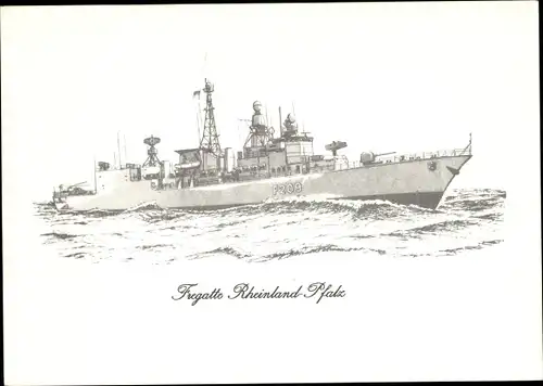 Ak Deutsches Kriegsschiff, Rheinland Pfalz, F 209, Fregatte, Bundesmarine