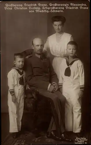 Ak Großherzog Friedrich Franz IV von Mecklenburg Schwerin, Alexandra, Christian Ludwig