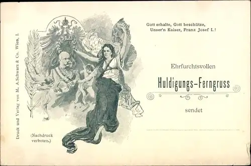 Ak Kaiser Franz Joseph I., Huldigungs-Ferngruß, Regierungs-Jubiläum 1898