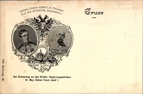 Ak Kaiser Franz Joseph I., 50 jähriges Regierungs-Jubiläum 1898