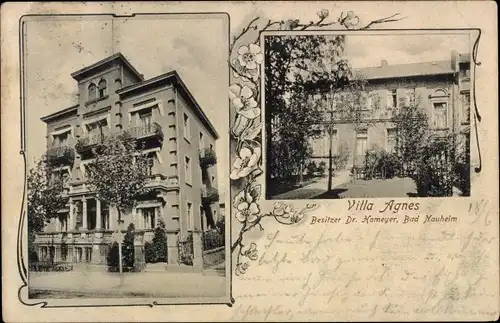 Ak Bad Nauheim im Wetteraukreis Hessen, Blick auf die Villa Agnes, Inh. Dr. Homeyer