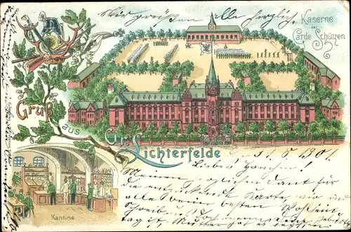 Litho Berlin Steglitz Groß Lichterfelde, Kaserne der Gardeschützen, Kantine