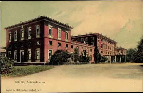 Ak Simbach am Inn Niederbayern, Bahnhof