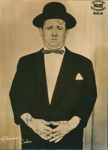 Foto Schauspieler und Komiker Eberhard Cohrs, Portrait, Autogramm