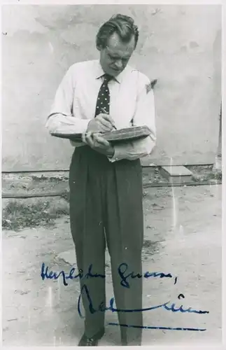 Foto Schauspieler Albert Lieven, Portrait, Autogramm