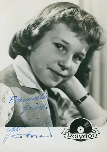 Foto Sängerin Gabriele Clonisch, Polydor Schallplatten, Portrait, Autogramm