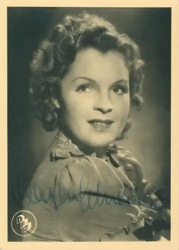 Foto Schauspielerin Magda Schneider, Portrait, Autogramm