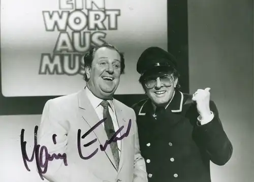 Foto Schauspieler Heinz Eckner mit Achim Striezel, Ein Wort aus Musik, Autogramm