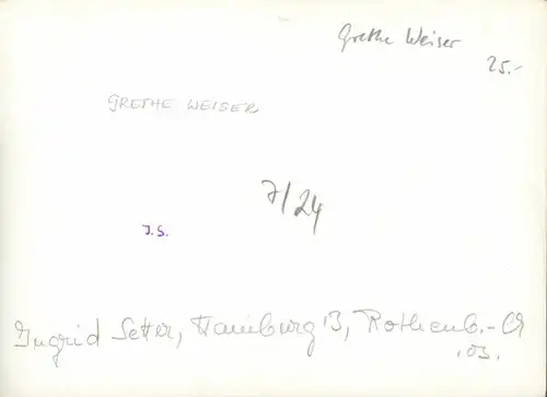 Foto Filmszene, Schauspielerin Grethe Weiser, Autogramm