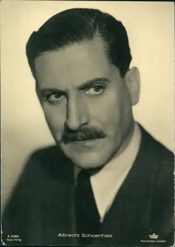 Ak Schauspieler Albrecht Schoenhals, Portrait, Tobis Film A 3160/1