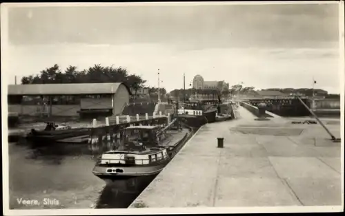 Ak Veere Zeeland Niederlande, Schleuse