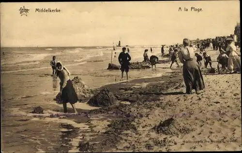 Ak Middelkerke Westflandern, Strand