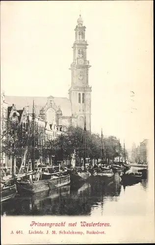 Ak Amsterdam Nordholland Niederlande, Prinsengracht, Westertoren