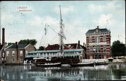 Ak Leiden Südholland Niederlande, Seefahrtsschule