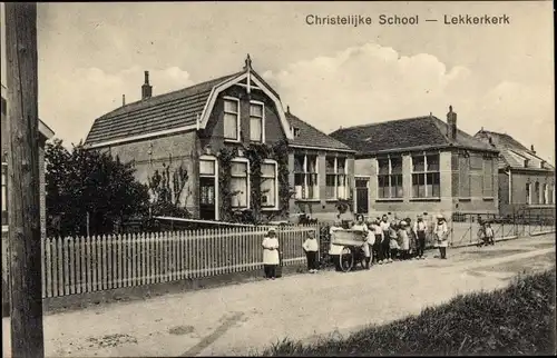 Ak Lekkerkerk Südholland, Christliche Schule