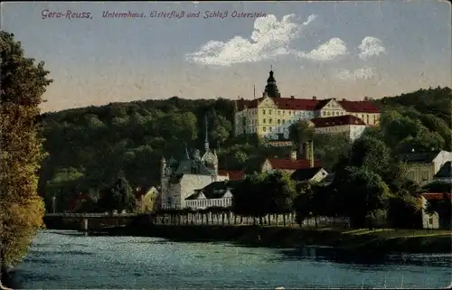 Ak Untermhaus Gera in Thüringen, Elster, Schloss Osterstein