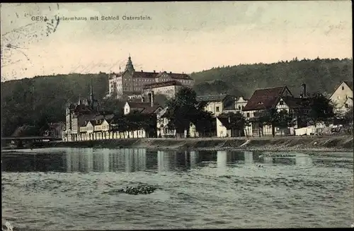 Ak Untermhaus Gera in Thüringen, Elster, Schloss Osterstein