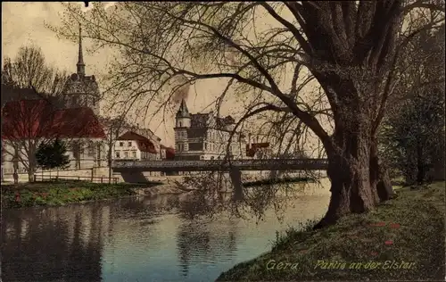 Ak Untermhaus Gera in Thüringen, Elster, Brücke