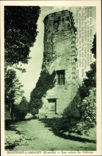 Ak Montfort l'Amaury Yvelines, Die Ruinen des Schlosses