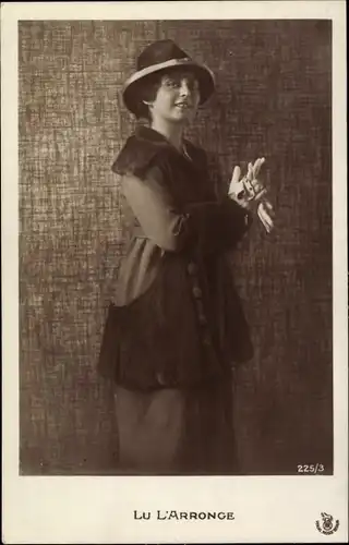 Ak Schauspielerin Lu L'Arronge, Portrait
