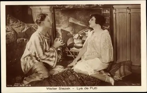 Ak Schauspieler Walter Slezak und Lya de Putti, Filmszene, Ross Verlag 1350 1