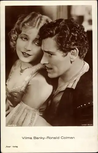 Ak Schauspieler Vilma Banky, Ronald Colman, Ross Verlag