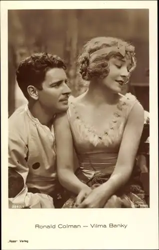 Ak Schauspieler Vilma Banky und Ronald Colman, Portrait