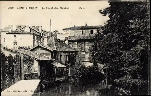 Ak Saint Dizier Haute Marne, Canal des Moulins