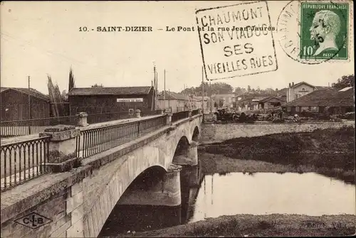 Ak Saint Dizier Haute Marne, Brücke, Rue Jean Jaures