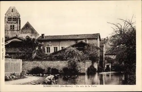 Ak Sommevoire Haute Marne, Eine Ecke des Flusses