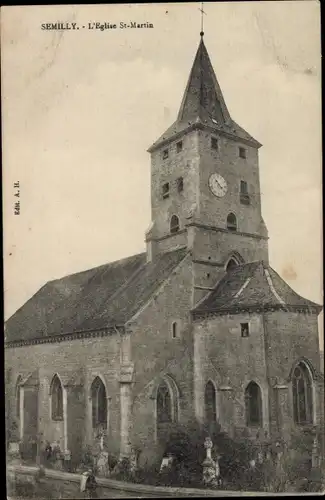 Ak Semilly Haute Marne, Kirche St-Martin